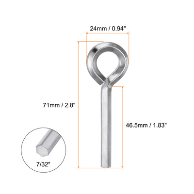 Harfington 6 Stück Hundeschlüssel Sechskantschlüssel 7/32" SAE Metall Hundetürschlüssel Schraubenschlüssel mit O-Ring Vollschleife, Silberton