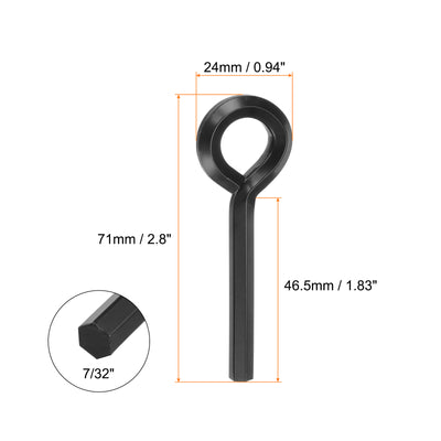 Harfington 10 Stück Hundeschlüssel Sechskantschlüssel 7/32" SAE Metall Hundetürschlüssel Schraubenschlüssel mit O-Ring Vollschleife, Schwarz