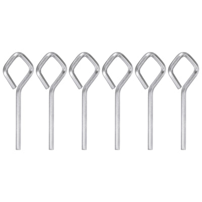 Harfington 6pcs 1/8" SAE Dogging Hex Key Wrench with Diamond Full Loop, Silver Tone