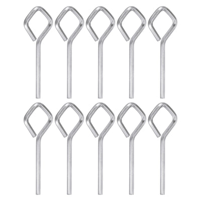 Harfington 10pcs 1/8" SAE Dogging Hex Key Wrench with Diamond Full Loop, Silver Tone