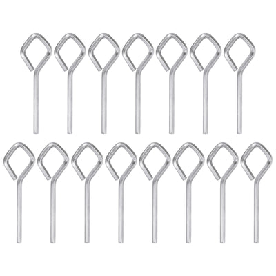 Harfington 15pcs 1/8" SAE Dogging Hex Key Wrench with Diamond Full Loop, Silver Tone