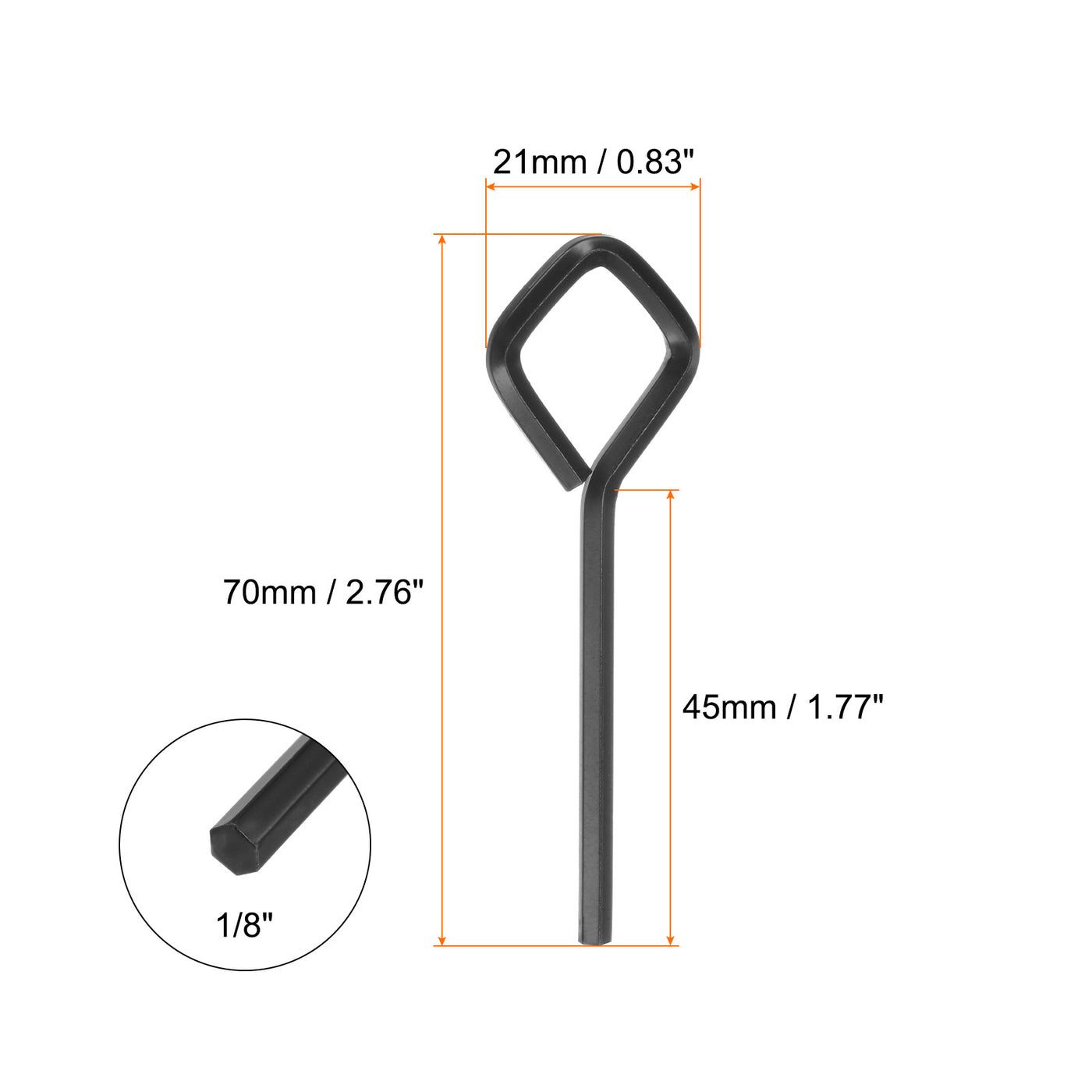 Harfington 6 Stück Hundeschlüssel Sechskantschlüssel 1/8" SAE Metall Hundetürschlüssel Schraubenschlüssel mit Diamant-Vollschleife, Schwarz