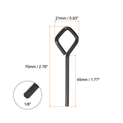 Harfington 6 Stück Hundeschlüssel Sechskantschlüssel 1/8" SAE Metall Hundetürschlüssel Schraubenschlüssel mit Diamant-Vollschleife, Schwarz