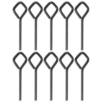 Harfington 10pcs 1/8" SAE Dogging Hex Key Wrench with Diamond Full Loop, Black