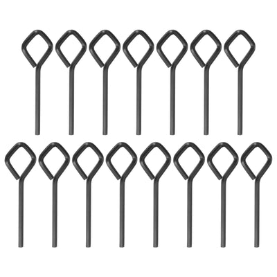 Harfington 15pcs 1/8" SAE Dogging Hex Key Wrench with Diamond Full Loop, Black