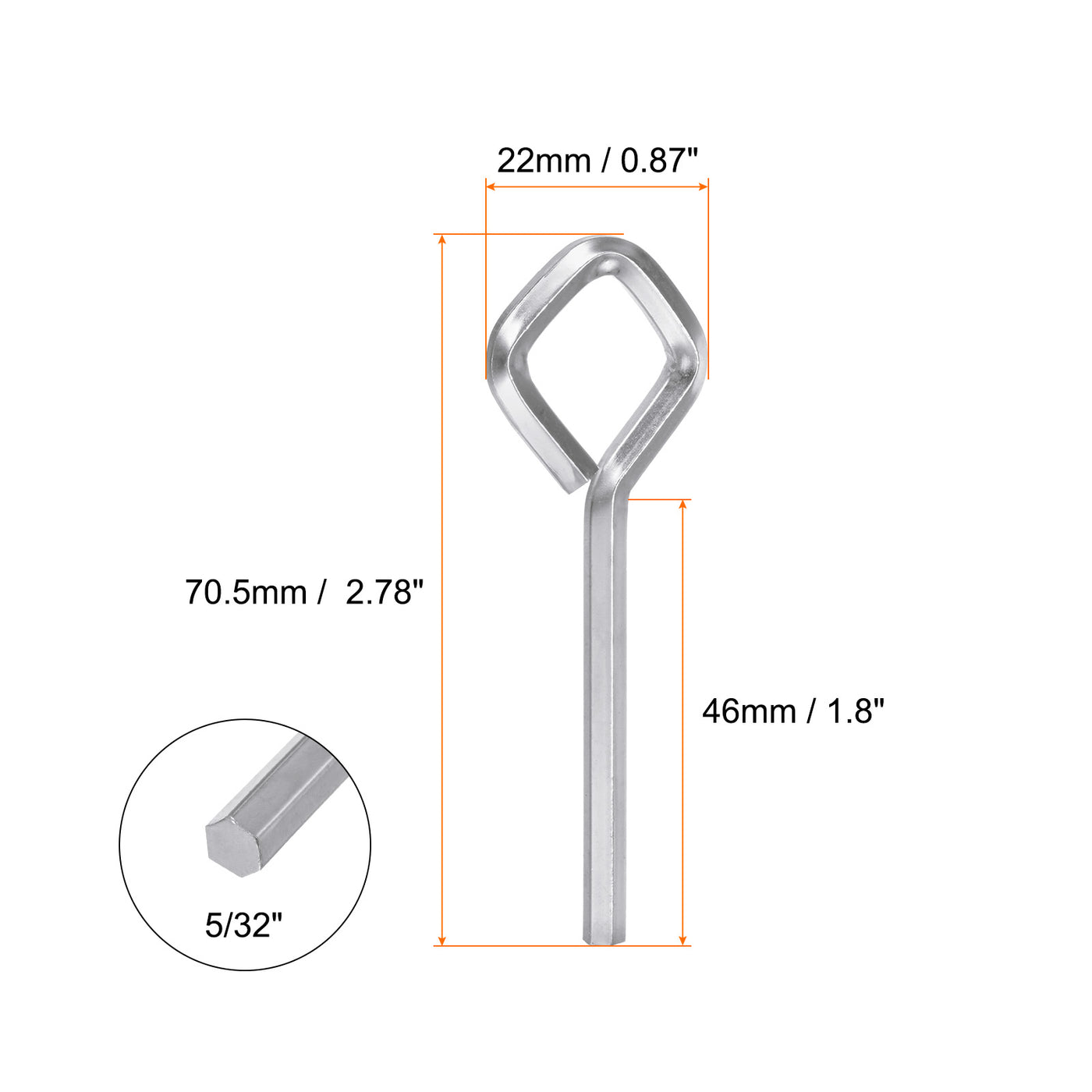 Harfington 6 Stück Hundeschlüssel Sechskantschlüssel 5/32" SAE Metall Hundetürschlüssel Schraubenschlüssel mit Diamant-Vollschleife, Silberton