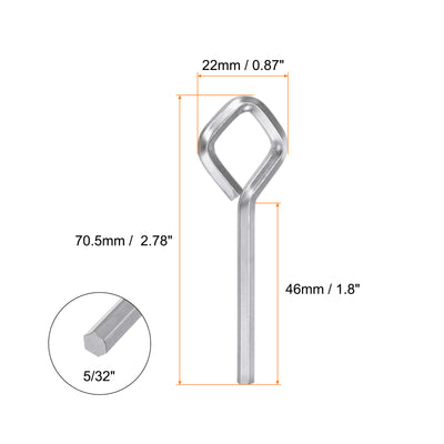 Harfington 6 Stück Hundeschlüssel Sechskantschlüssel 5/32" SAE Metall Hundetürschlüssel Schraubenschlüssel mit Diamant-Vollschleife, Silberton