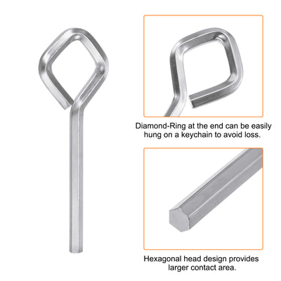 Harfington 6 Stück Hundeschlüssel Sechskantschlüssel 5/32" SAE Metall Hundetürschlüssel Schraubenschlüssel mit Diamant-Vollschleife, Silberton