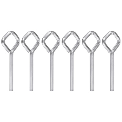 Harfington 6pcs 5/32" SAE Dogging Hex Key Wrench with Diamond Full Loop, Silver Tone