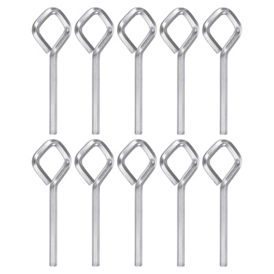 Harfington 10pcs 5/32" SAE Dogging Hex Key Wrench with Diamond Full Loop, Silver Tone