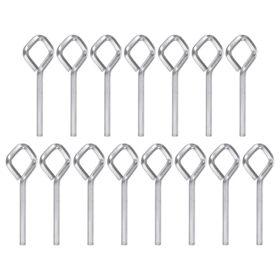 Harfington 15pcs 5/32" SAE Dogging Hex Key Wrench with Diamond Full Loop, Silver Tone