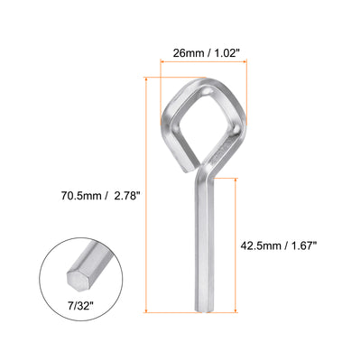 Harfington 6 Stück Hundeschlüssel Sechskantschlüssel 7/32" SAE Metall Hundetürschlüssel Schraubenschlüssel mit Diamant-Vollschleife, Silberton