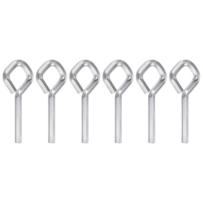 Harfington 6pcs 7/32" SAE Dogging Hex Key Wrench with Diamond Full Loop, Silver Tone