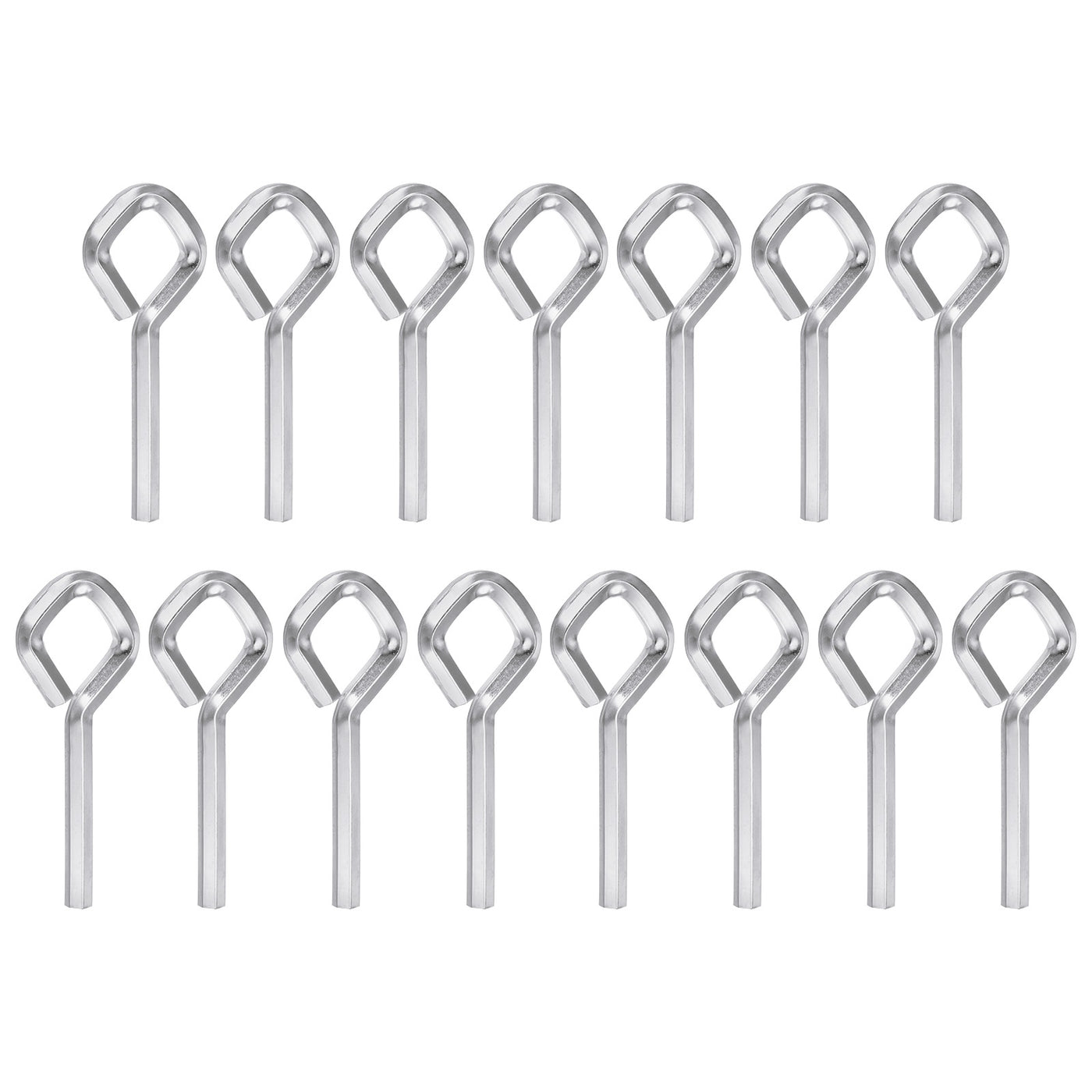 Harfington 15pcs 7/32" SAE Dogging Hex Key Wrench with Diamond Full Loop, Silver Tone