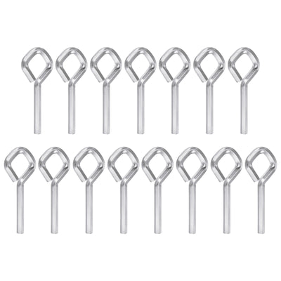 Harfington 15pcs 7/32" SAE Dogging Hex Key Wrench with Diamond Full Loop, Silver Tone