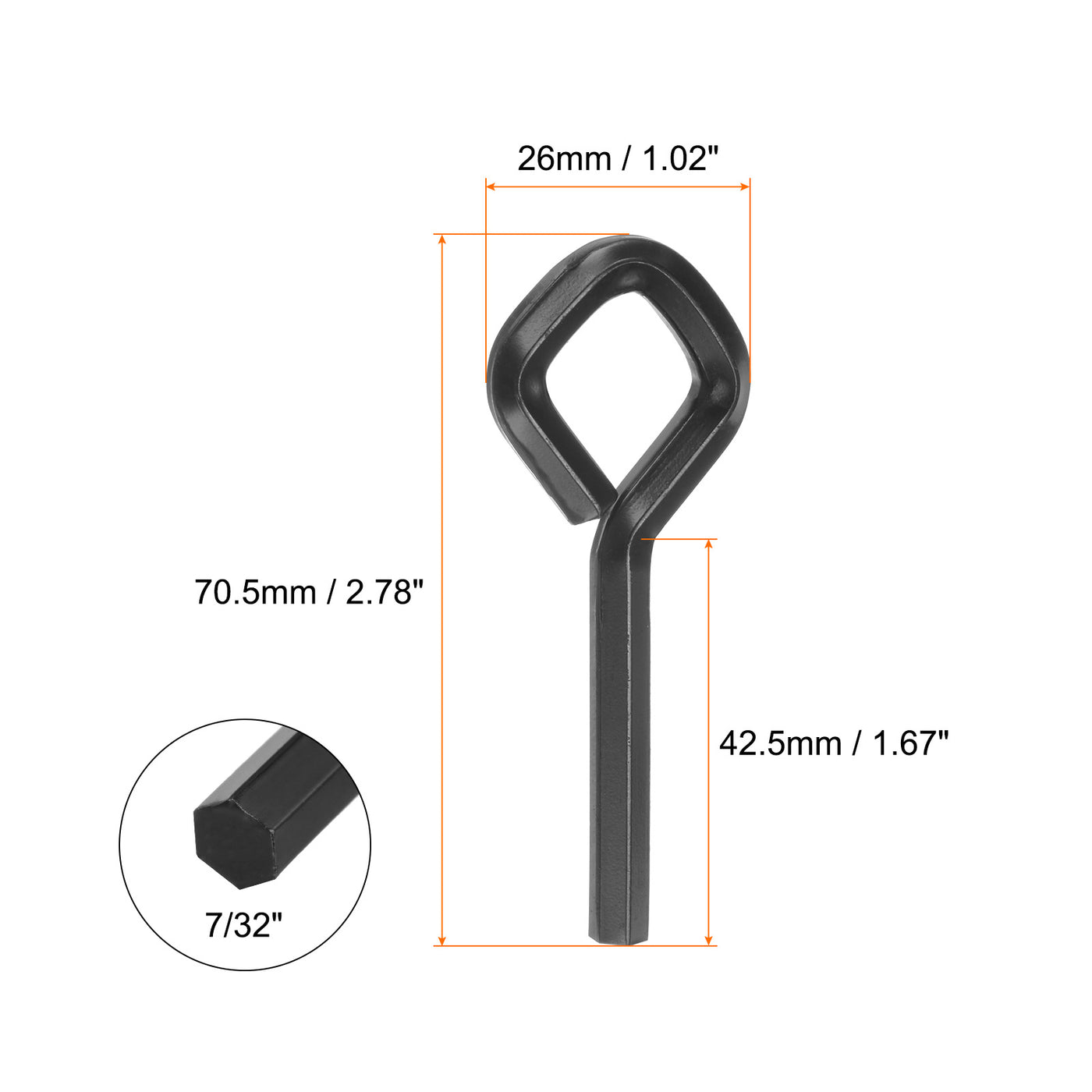 Harfington 6 Stück Hundeschlüssel Sechskantschlüssel 7/32" SAE Metall Hundetürschlüssel Schraubenschlüssel mit Diamant-Vollschleife, Schwarz