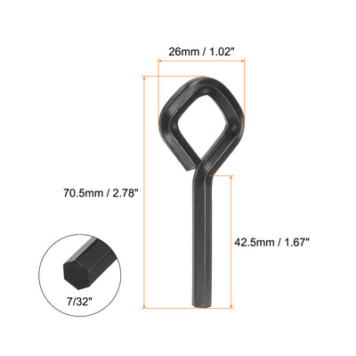 Harfington 6 Stück Hundeschlüssel Sechskantschlüssel 7/32" SAE Metall Hundetürschlüssel Schraubenschlüssel mit Diamant-Vollschleife, Schwarz