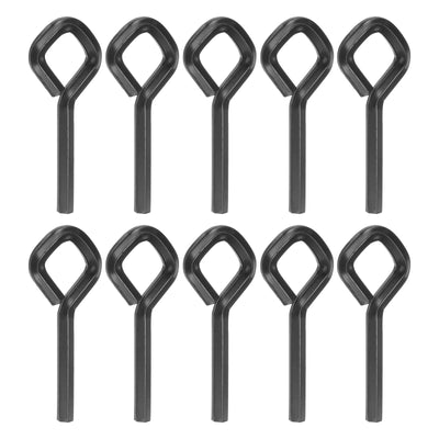 Harfington 10pcs 7/32" SAE Dogging Hex Key Wrench with Diamond Full Loop, Black