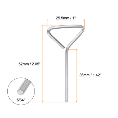 Harfington 6 Stück Hundeschlüssel Sechskantschlüssel 5/64" SAE Metall Hundetürschlüssel Schraubenschlüssel mit T-Ring Vollschleife, Silberton