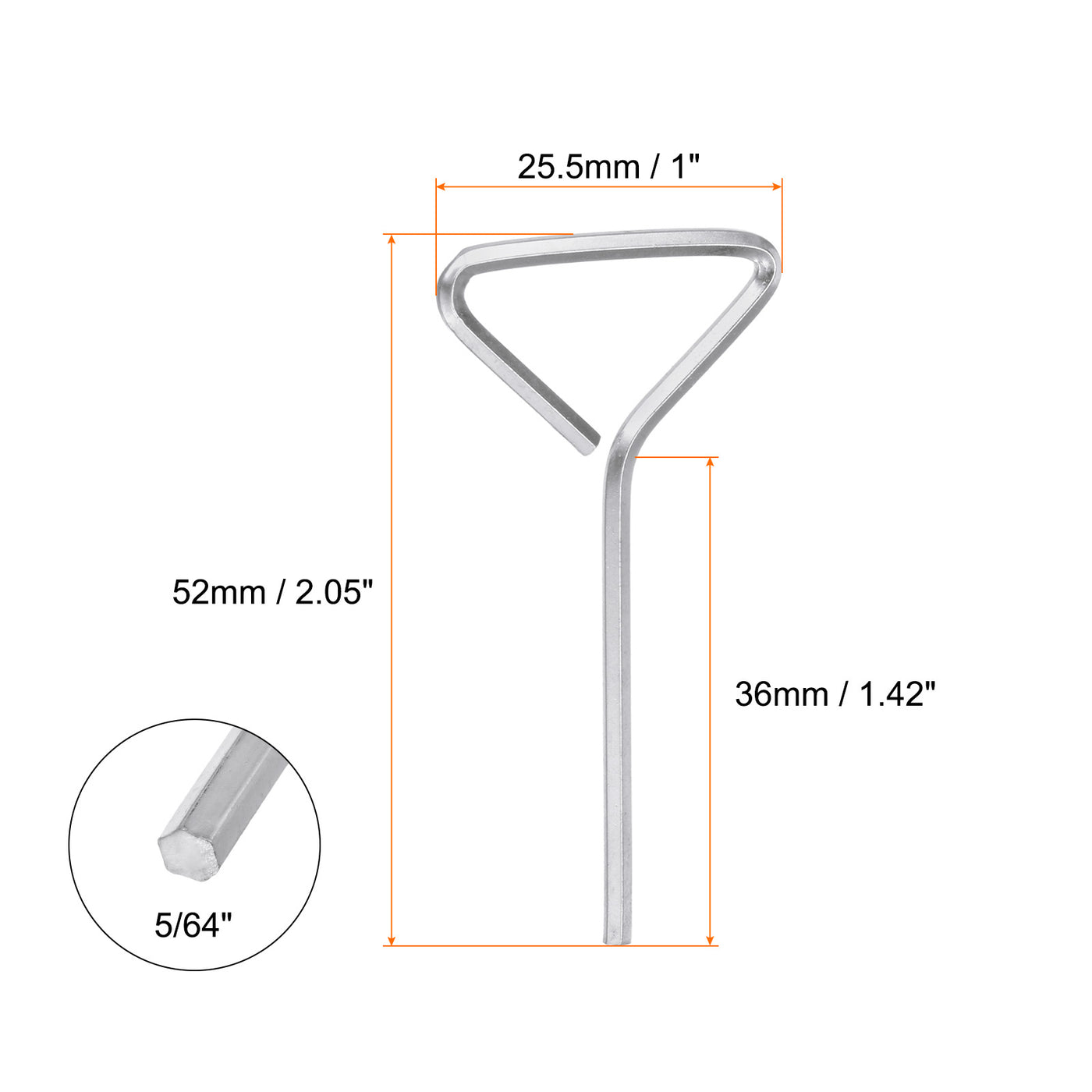 Harfington 10 Stück Hundeschlüssel Sechskantschlüssel 5/64" SAE Metall Hundetürschlüssel Schraubenschlüssel mit T-Ring Vollschleife, Silberton