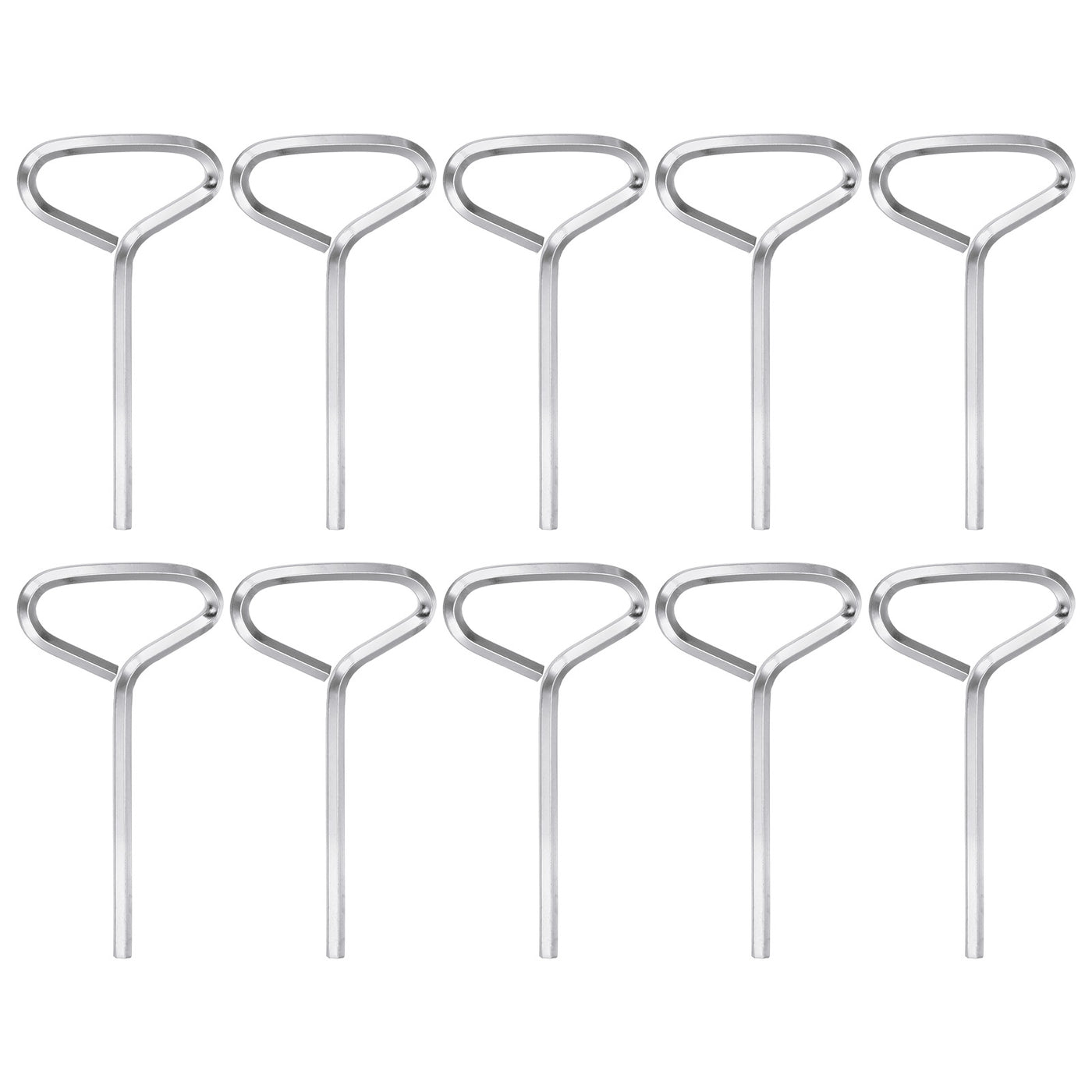 Harfington 10pcs 1/8" SAE Dogging Hex Key Wrench with T-Ring Full Loop, Silver Tone