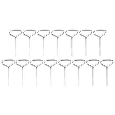 Harfington 15pcs 1/8" SAE Dogging Hex Key Wrench with T-Ring Full Loop, Silver Tone