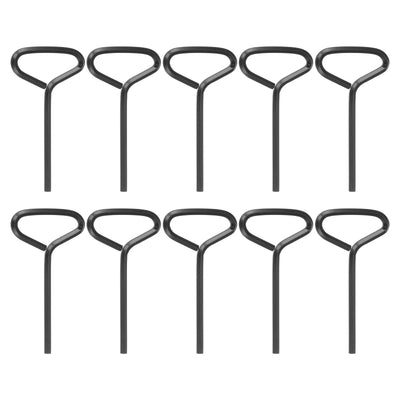 Harfington 10pcs 1/8" SAE Dogging Hex Key Wrench with T-Ring Full Loop, Black