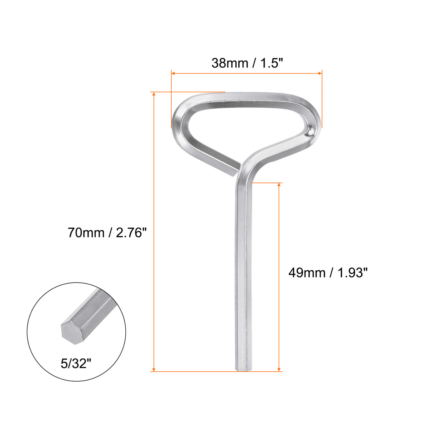 Harfington 6 Stück Hundeschlüssel Sechskantschlüssel 5/32" SAE Metall Hundetürschlüssel Schraubenschlüssel mit T-Ring Vollschleife, Silberton