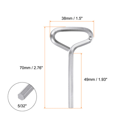 Harfington 6 Stück Hundeschlüssel Sechskantschlüssel 5/32" SAE Metall Hundetürschlüssel Schraubenschlüssel mit T-Ring Vollschleife, Silberton