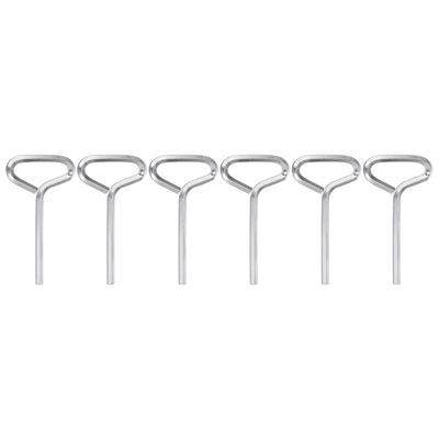 Harfington 6pcs 5/32" SAE Dogging Hex Key Wrench with T-Ring Full Loop, Silver Tone