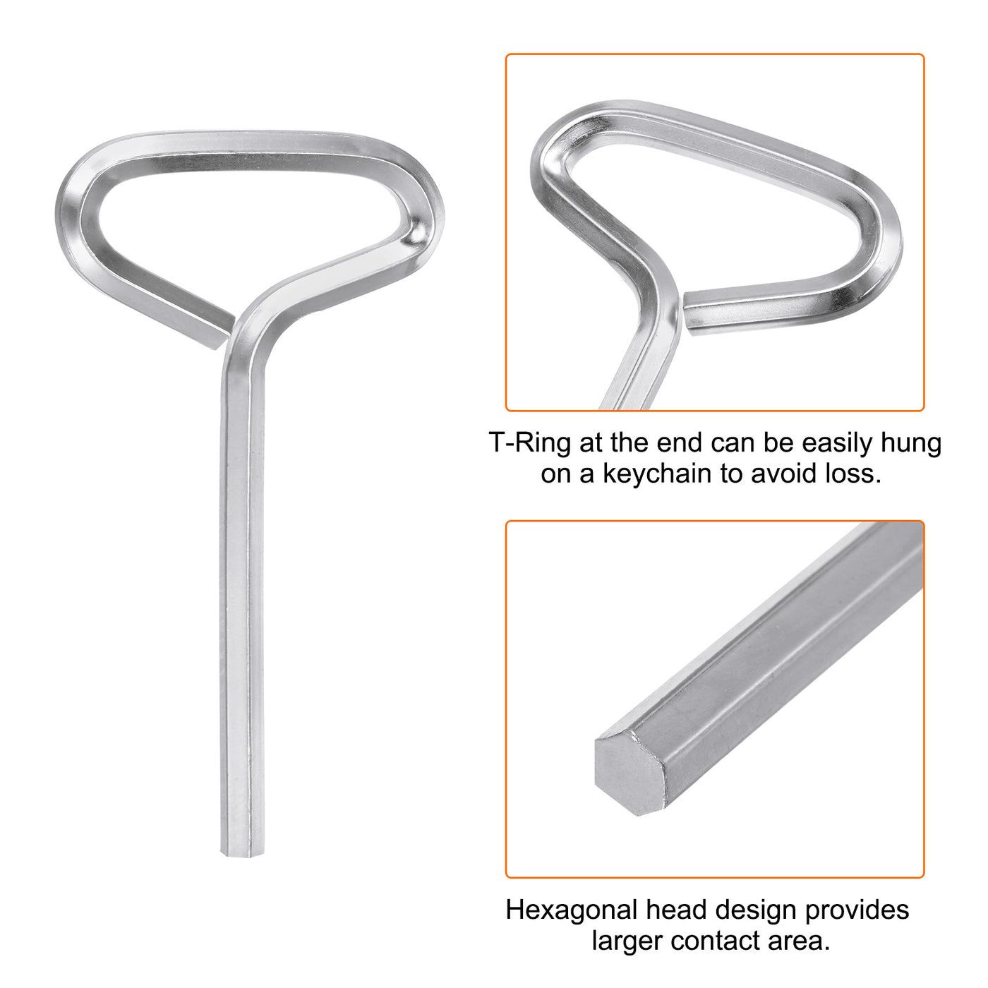 Harfington 15 Stück Hundeschlüssel Sechskantschlüssel 5/32" SAE Metall Hundetürschlüssel Schraubenschlüssel mit T-Ring Vollschleife, Silberton