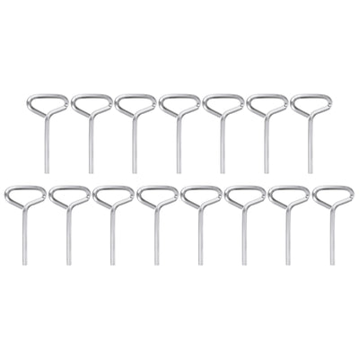 Harfington 15pcs 5/32" SAE Dogging Hex Key Wrench with T-Ring Full Loop, Silver Tone