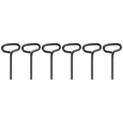 Harfington 6pcs 5/32" SAE Dogging Hex Key Wrench with T-Ring Full Loop, Black