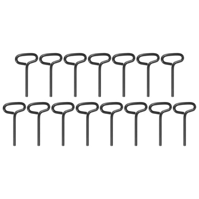 Harfington 15pcs 5/32" SAE Dogging Hex Key Wrench with T-Ring Full Loop, Black