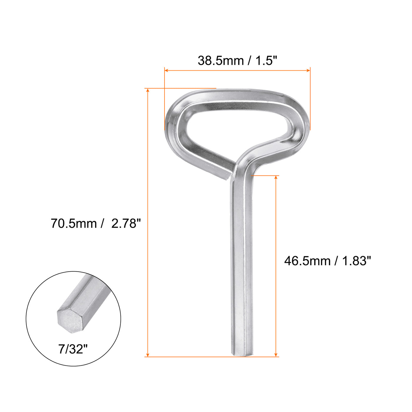 Harfington 6 Stück Hundeschlüssel Sechskantschlüssel 7/32" SAE Metall Hundetürschlüssel Schraubenschlüssel mit T-Ring Vollschleife, Silberton