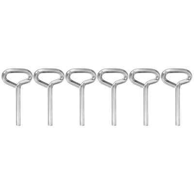 Harfington 6pcs 7/32" SAE Dogging Hex Key Wrench with T-Ring Full Loop, Silver Tone