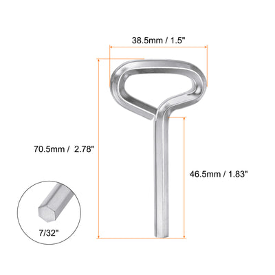 Harfington 10 Stück Hundeschlüssel Sechskantschlüssel 7/32" SAE Metall Hundetürschlüssel Schraubenschlüssel mit T-Ring Vollschleife, Silberton