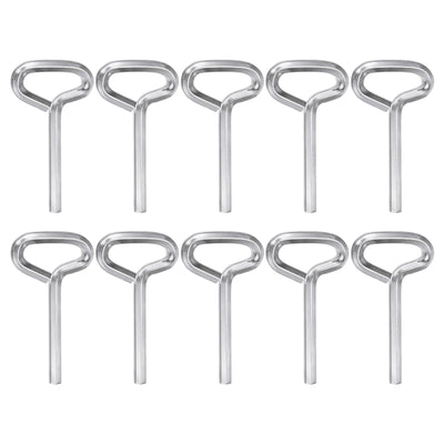 Harfington 10pcs 7/32" SAE Dogging Hex Key Wrench with T-Ring Full Loop, Silver Tone