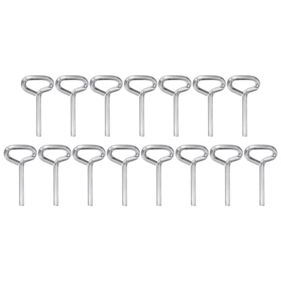 Harfington 15pcs 7/32" SAE Dogging Hex Key Wrench with T-Ring Full Loop, Silver Tone