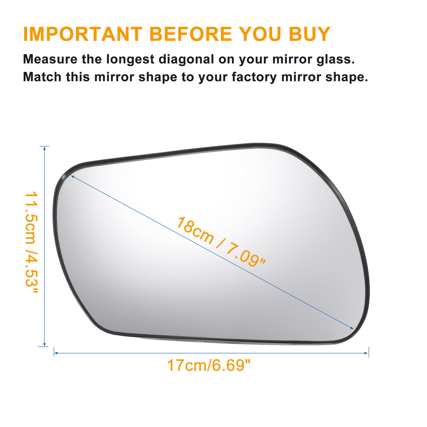 X AUTOHAUX Car Rearview Right Passenger Side Mirror Glass Replacement W/ Backing Plate Non-heated for Mazda 3 2004-2009 for Mazda 6 2006 2007 2008