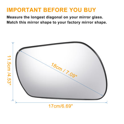 Harfington Car Rearview Right Passenger Side Mirror Glass Replacement W/ Backing Plate Non-heated for Mazda 3 2004-2009 for Mazda 6 2006 2007 2008