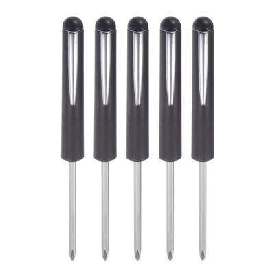 Harfington 5pcs Non-Magnetic Pocket Screwdriver 4mm Phillips 3mm Slotted with Clip