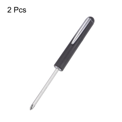 Harfington 2pcs Non-Magnetic Pocket Screwdriver 4mm Phillips 3mm Slotted with Clip