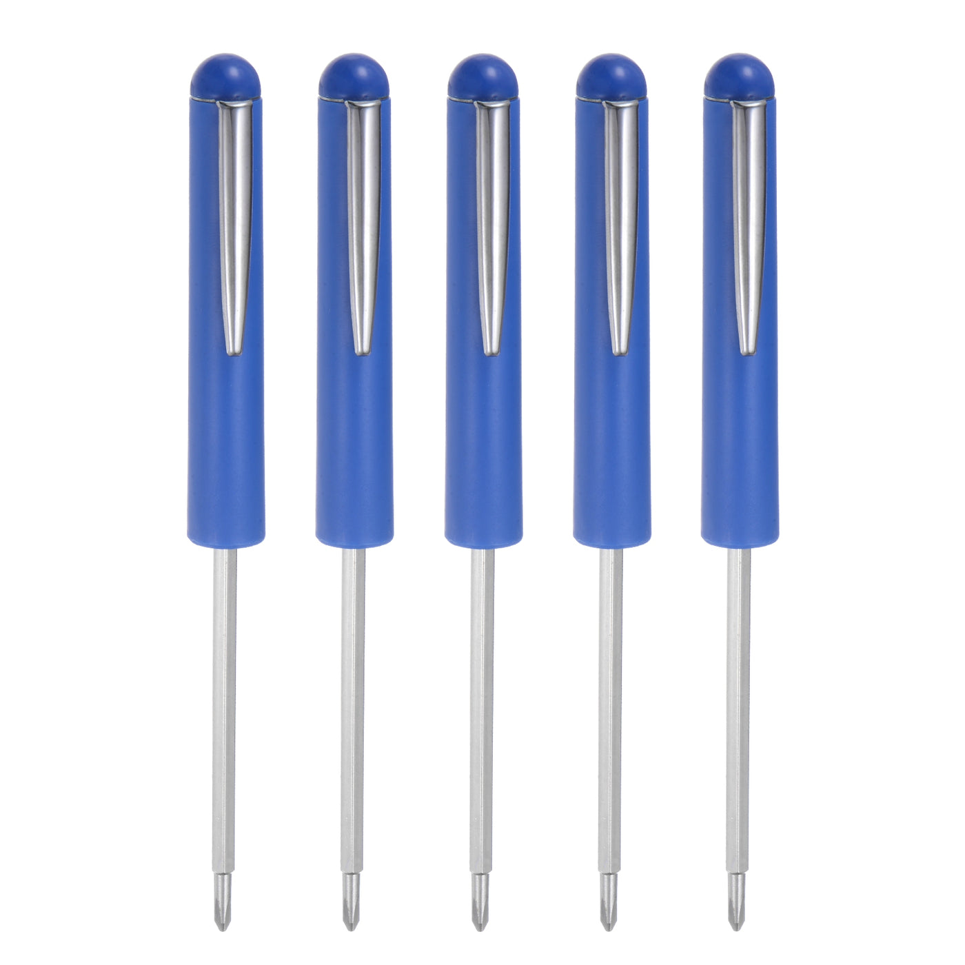 Harfington 5pcs Non-Magnetic Pocket Screwdriver 3mm Phillips 3mm Slotted with Clip