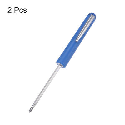 Harfington 2pcs Non-Magnetic Pocket Screwdriver 3mm Phillips 3mm Slotted with Clip