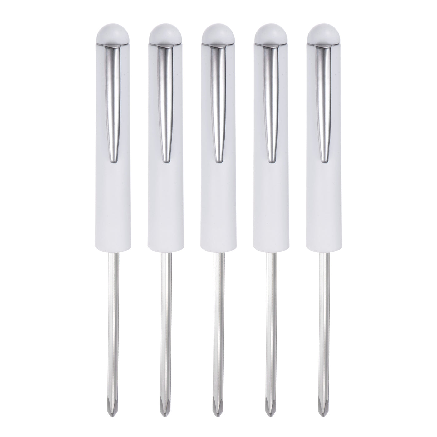 Harfington 5pcs Non-Magnetic Pocket Screwdriver 4mm Phillips 4mm Slotted with Clip