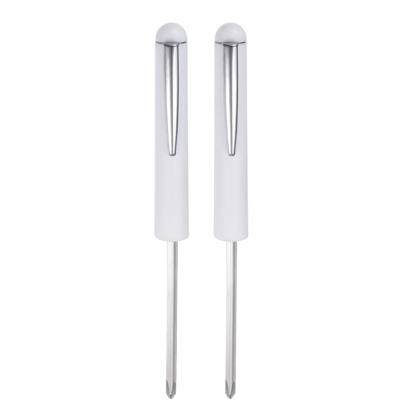 Harfington 2pcs Non-Magnetic Pocket Screwdriver 4mm Phillips 4mm Slotted with Clip