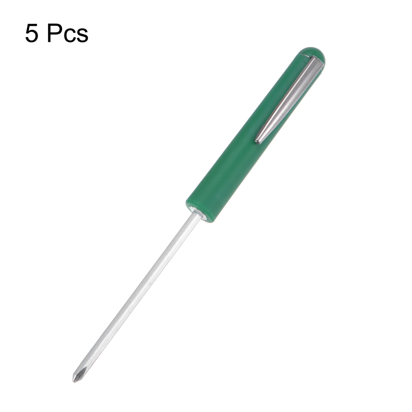 Harfington 5pcs Non-Magnetic Pocket Screwdriver 4mm Phillips 4mm Hex with Clip