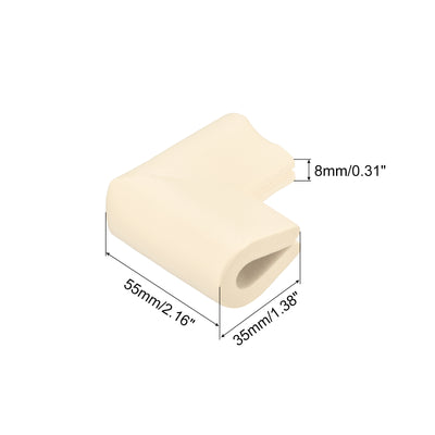 Harfington Uxcell Eckenschutzkanten, 8er Pack U-Schaum Sicherheitsstoßfänger mit selbstklebendem Band für Möbel-Eckenschutz, 55mm x 35mm x 8mm, Beige