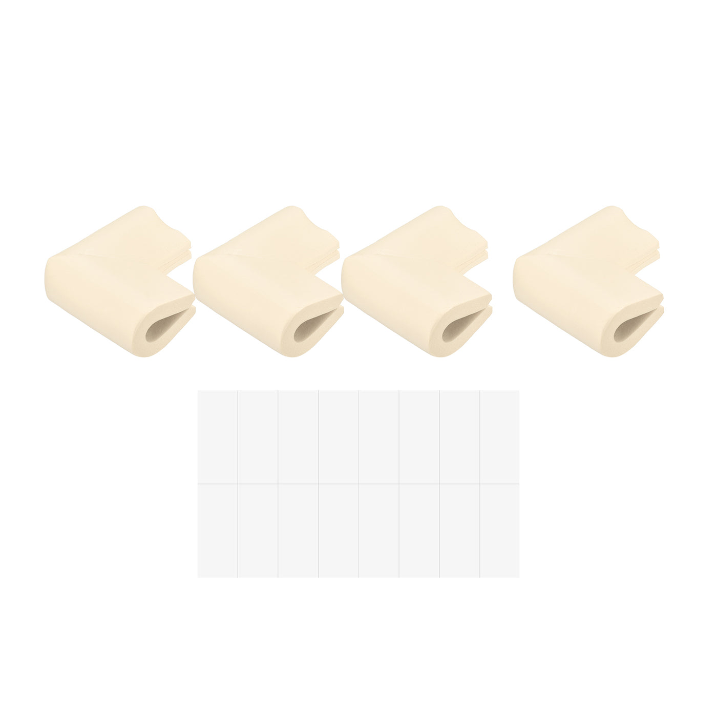 uxcell Uxcell Eckenschutzkanten, 8er Pack U-Schaum Sicherheitsstoßfänger mit selbstklebendem Band für Möbel-Eckenschutz, 55mm x 35mm x 8mm, Beige